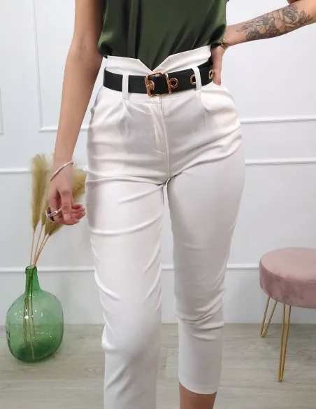 Pantalón blanco alto