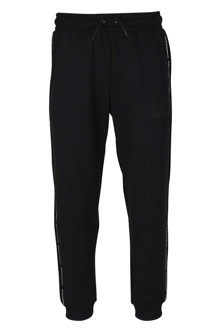 Pantalón de chándal negro con mini logo blanco en cinta en laterales