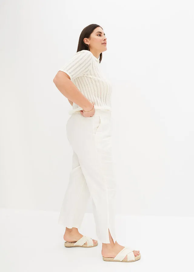 Pantalón de lino Beige natural