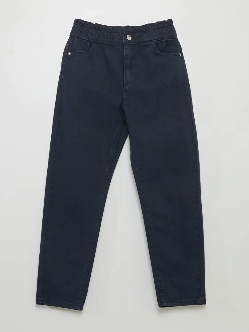 PANTALóN DE SARGA CON VOLANTE EN LA CINTURA  AZUL