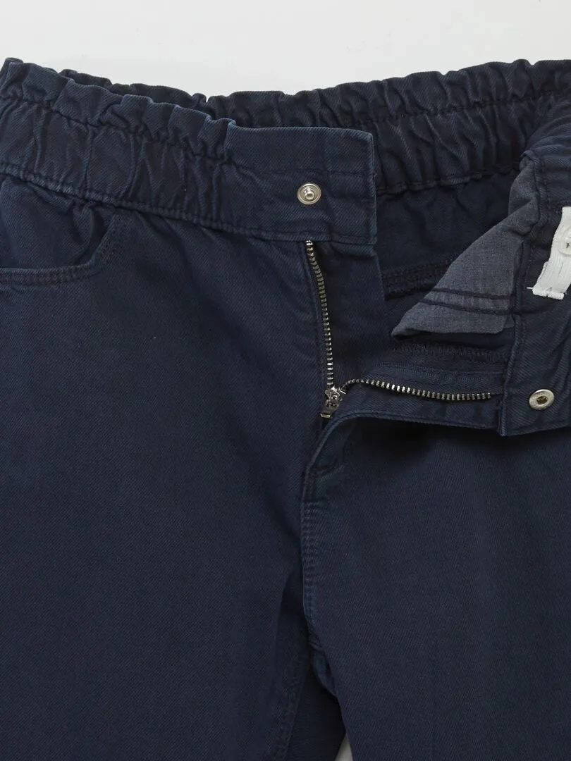 PANTALóN DE SARGA CON VOLANTE EN LA CINTURA  AZUL