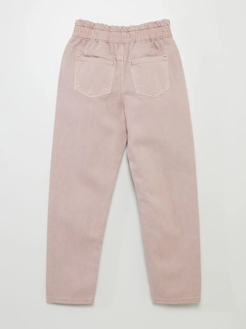 PANTALóN DE SARGA CON VOLANTE EN LA CINTURA  PURPURA