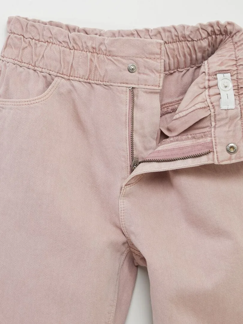 PANTALóN DE SARGA CON VOLANTE EN LA CINTURA  PURPURA