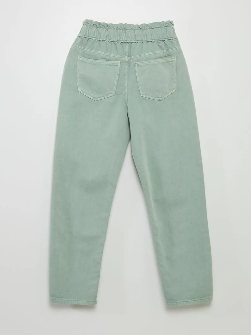 PANTALóN DE SARGA CON VOLANTE EN LA CINTURA  VERDE