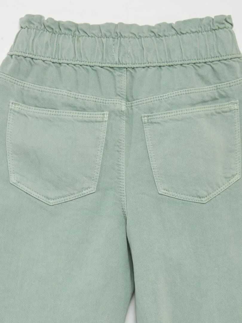 PANTALóN DE SARGA CON VOLANTE EN LA CINTURA  VERDE