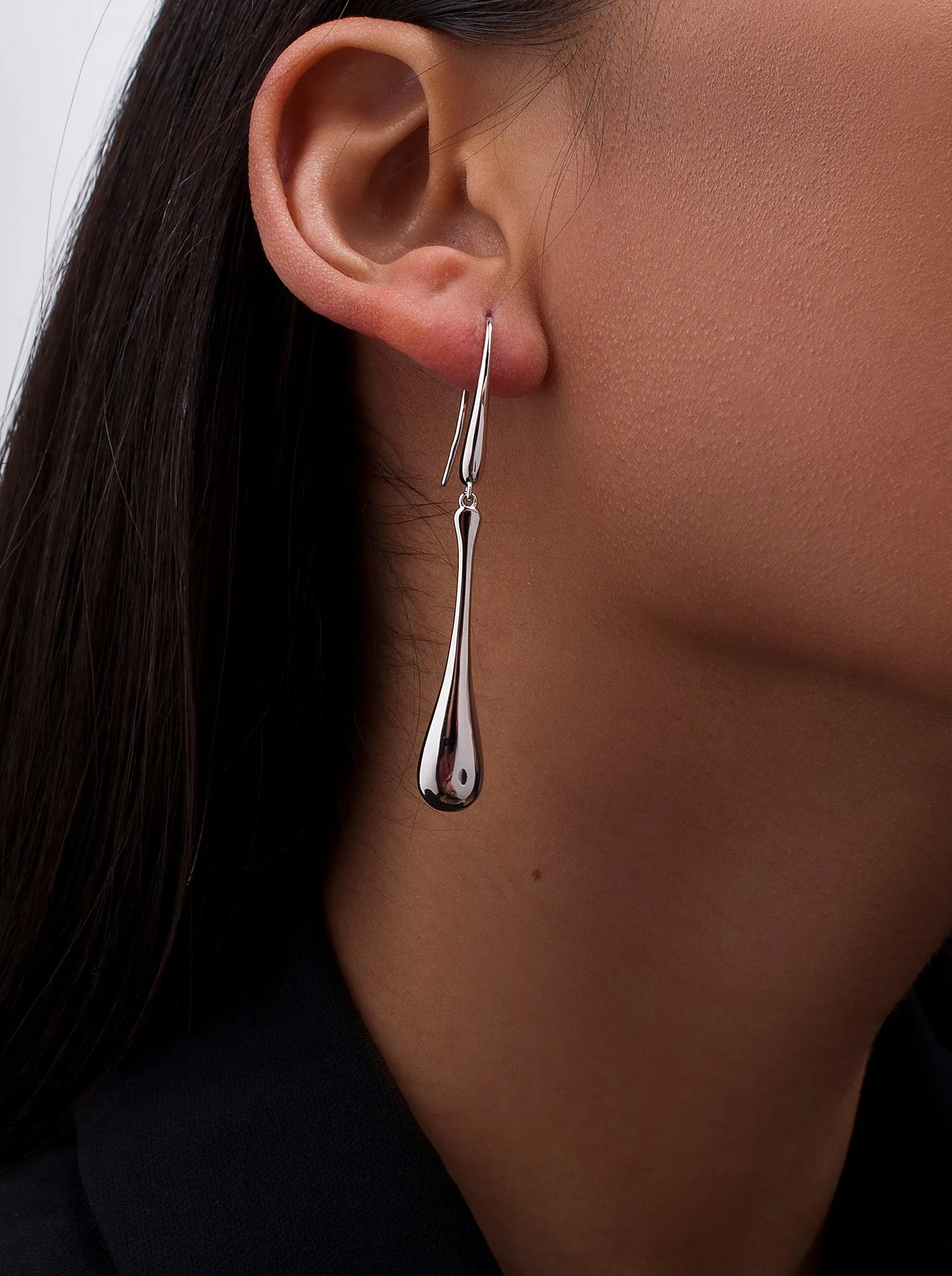 Pendientes originales de plata largos diseo lágrima
