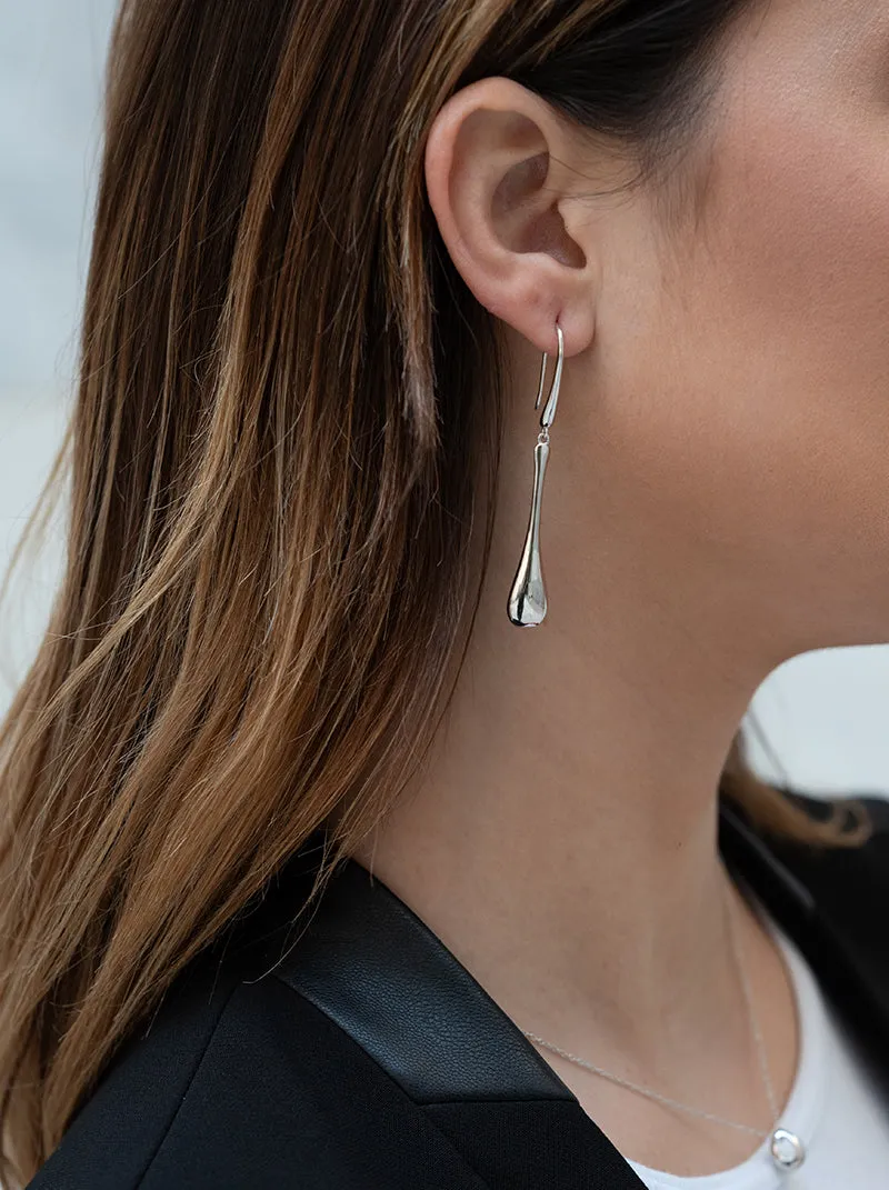 Pendientes originales de plata largos diseo lágrima