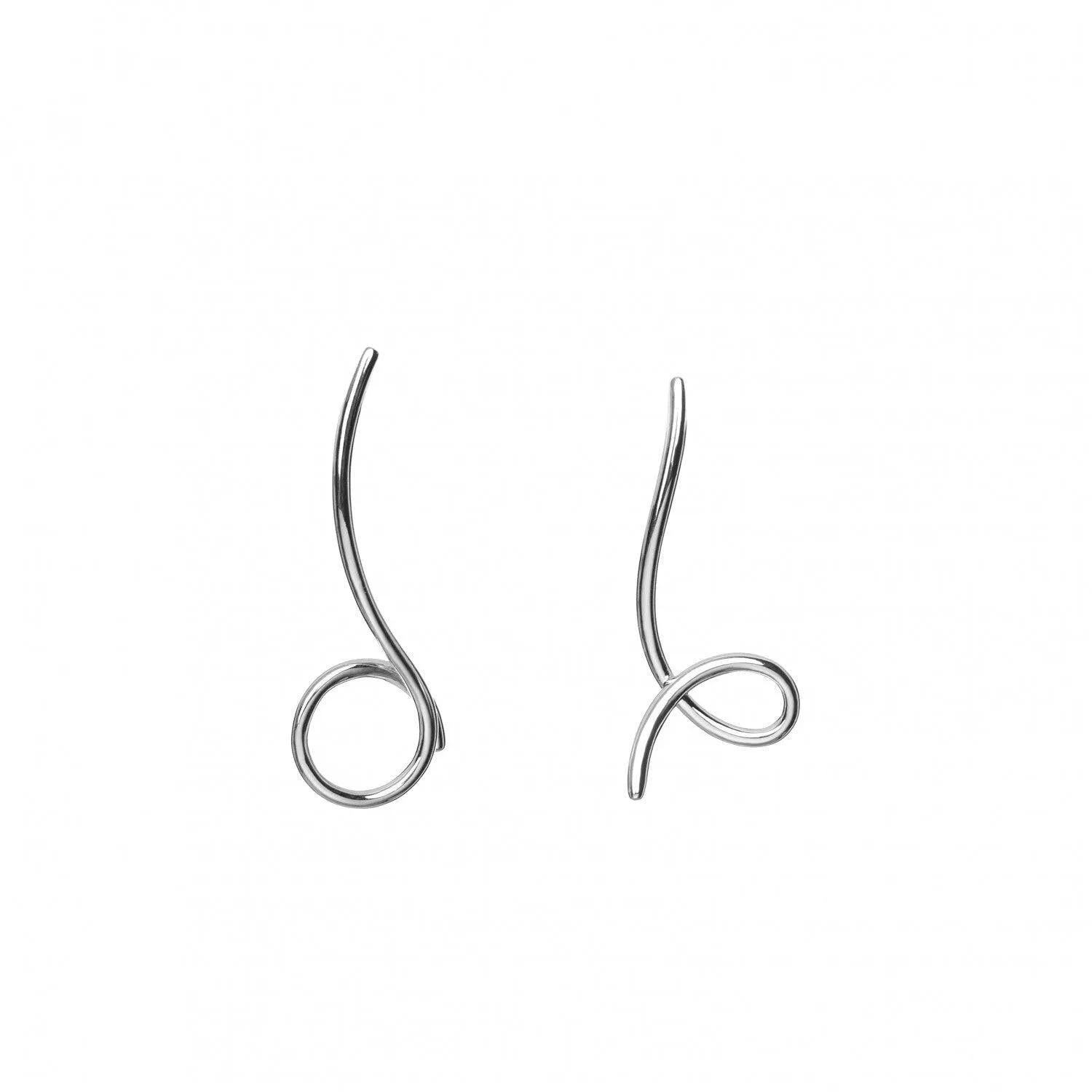 Pendientes originales de plata lisa diseo entrelazado