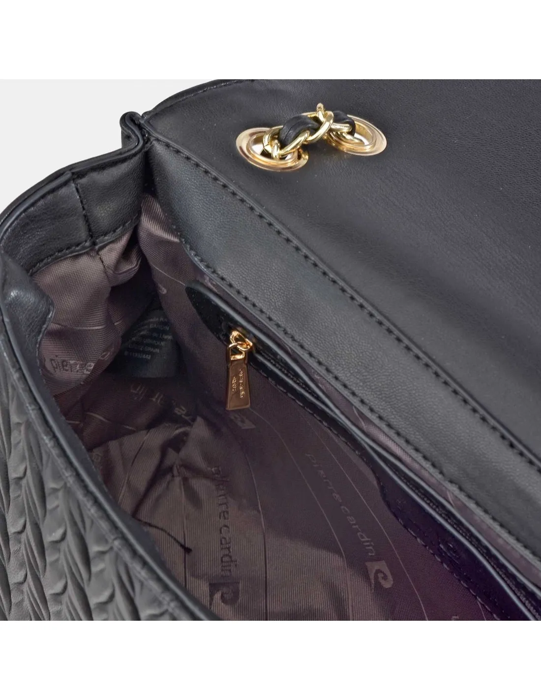 PIERRE CARDIN Bolso Bandolera Cadena Mujer con Solapa símil piel acolchado