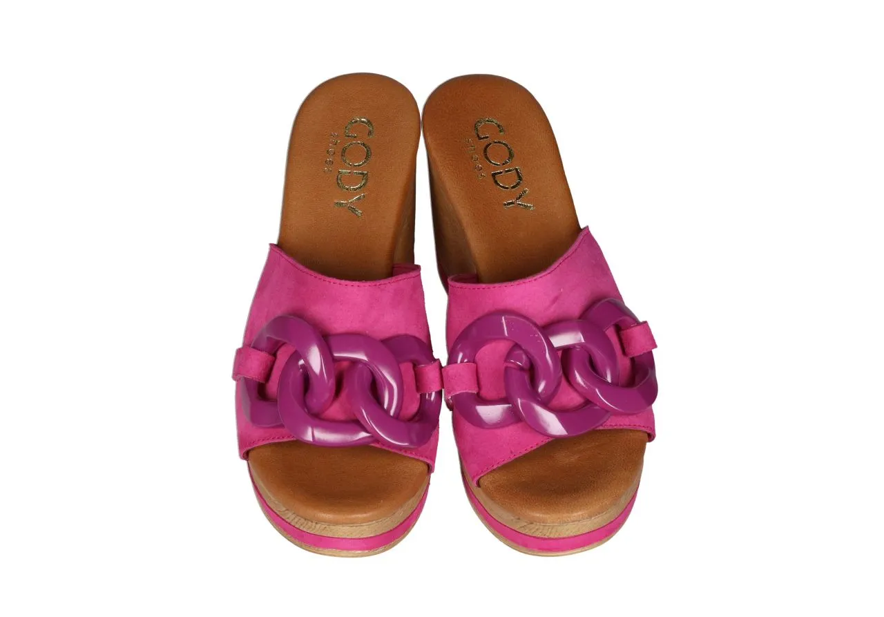Pinky Ante Fucsia Adorno Pala Eslabones Tacon Alto