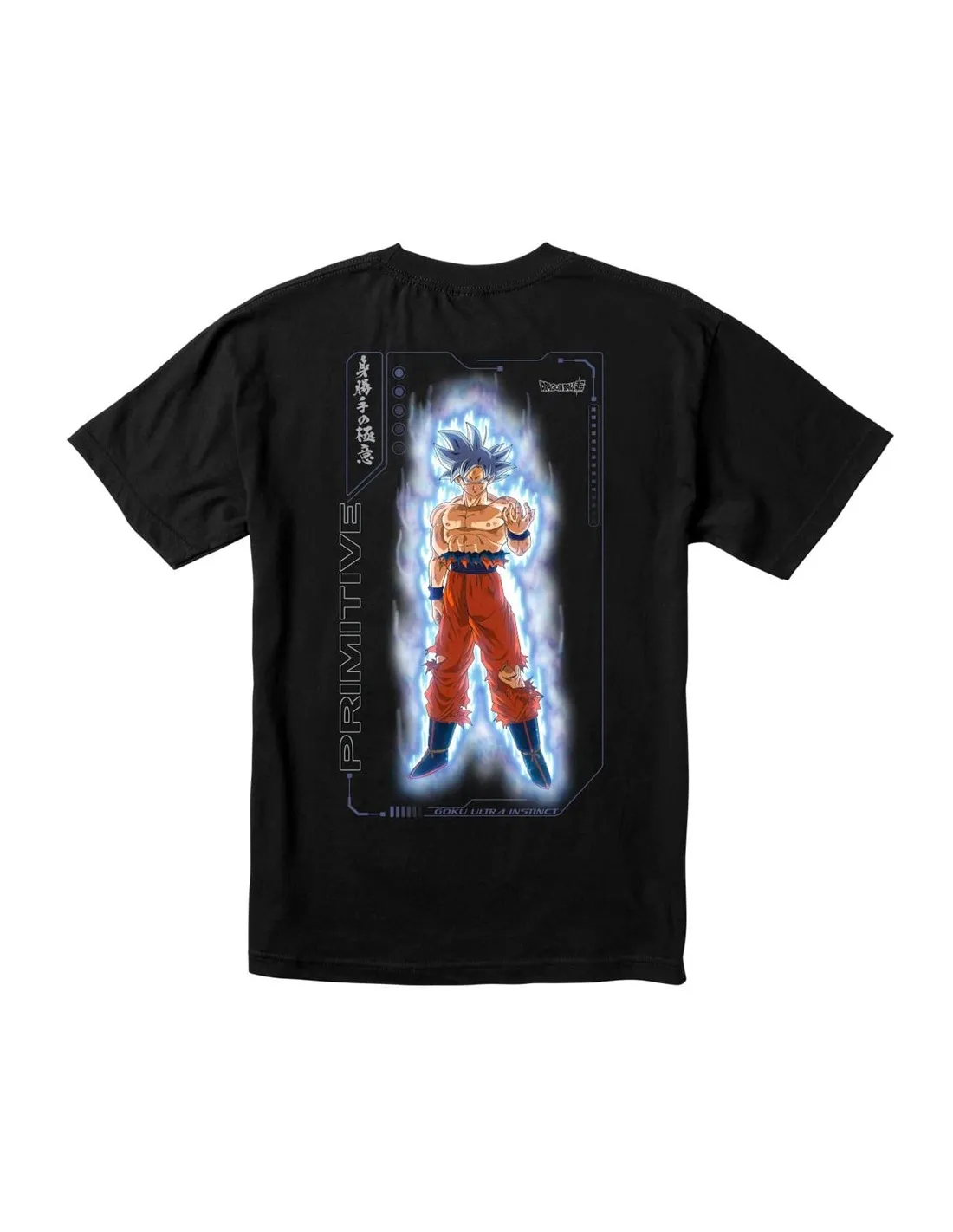 PRIMITIVE GOKU ULTRA INSTINCT  NEGRO  CAMISETA