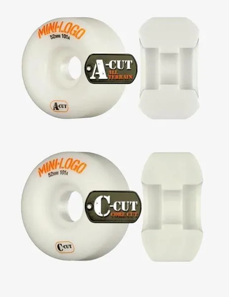 RUEDAS SKATE MINI LOGO ACUT 51MM  101A  BLANCO (4 RUEDAS)