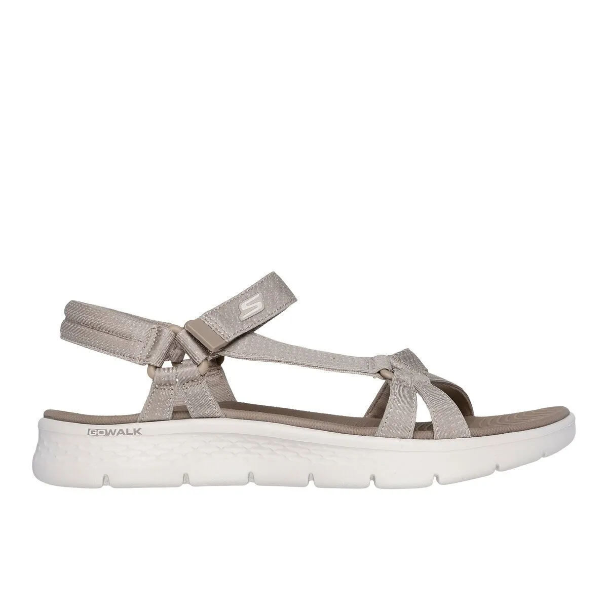 Sandalia deportiva mujer Skechers Go Walk flex verde y beige Sk141451