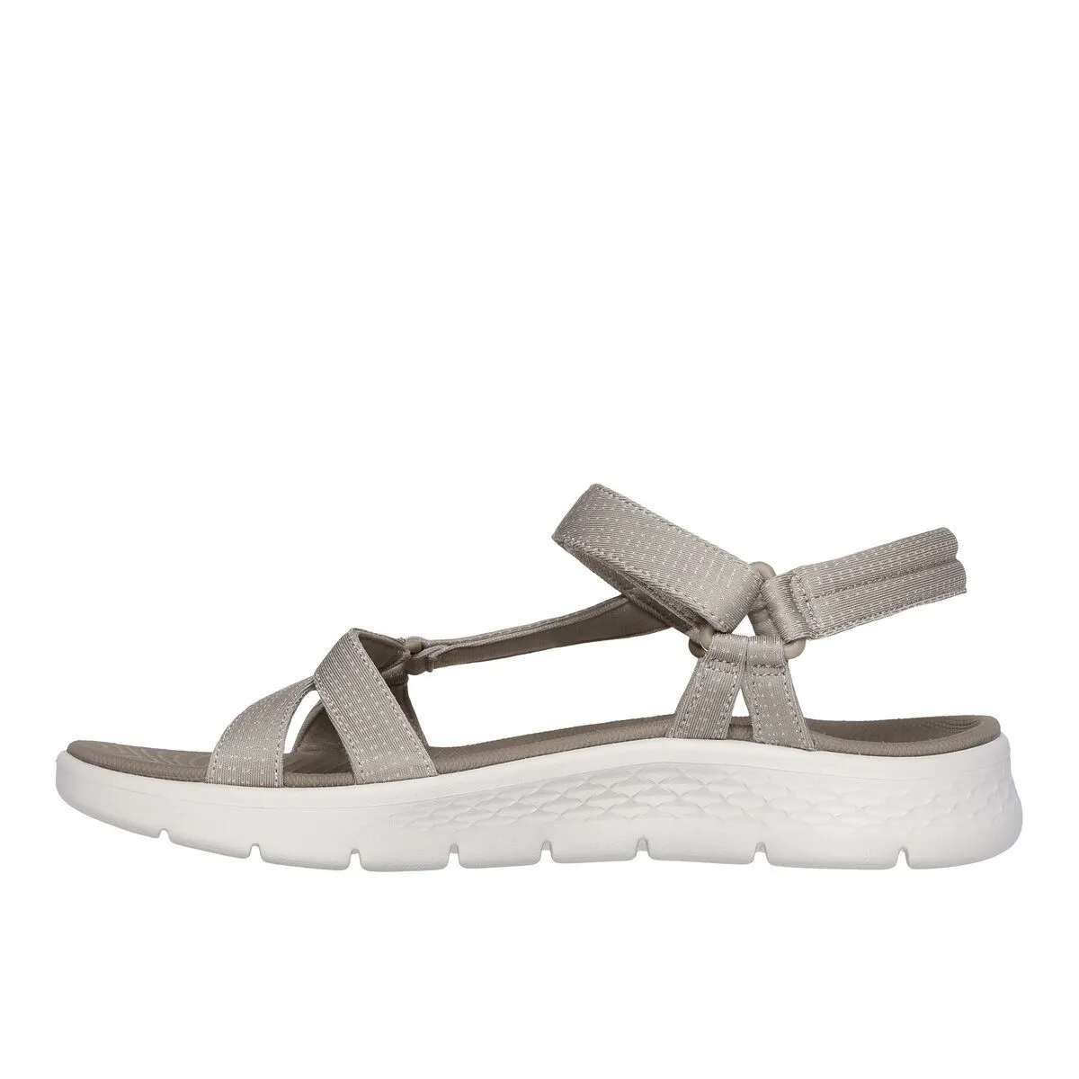 Sandalia deportiva mujer Skechers Go Walk flex verde y beige Sk141451