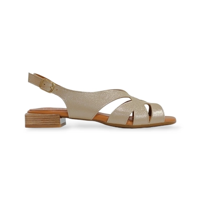 Sandalia mujer plana D’chicas beige 5242