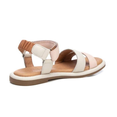Sandalia plana mujer beige Carmela