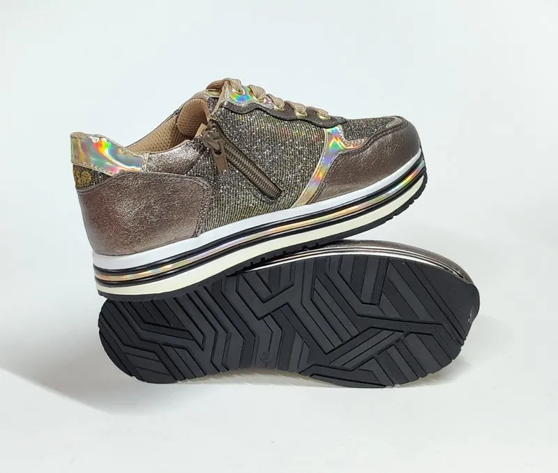 Sneakers Asso 15522 piel vegana bronce