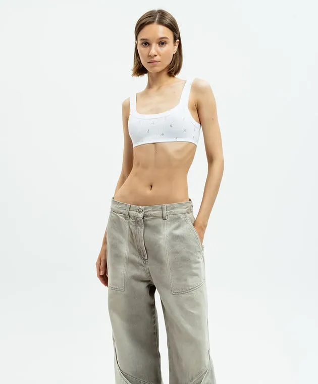 The Attico White top with crystals