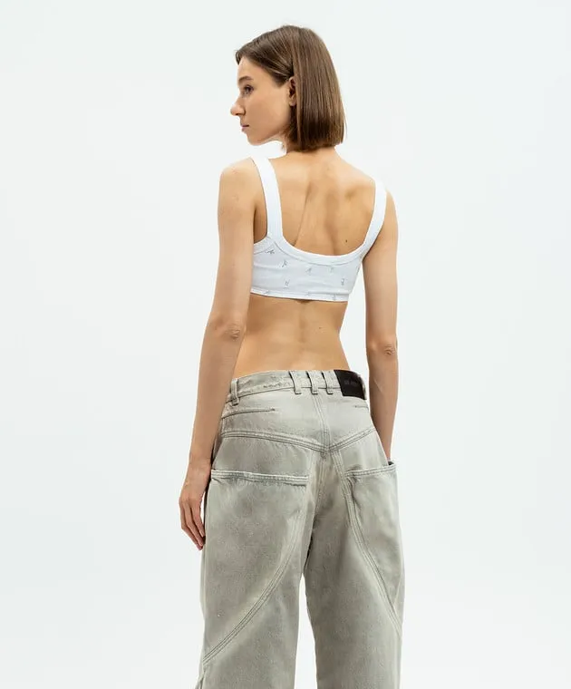 The Attico White top with crystals