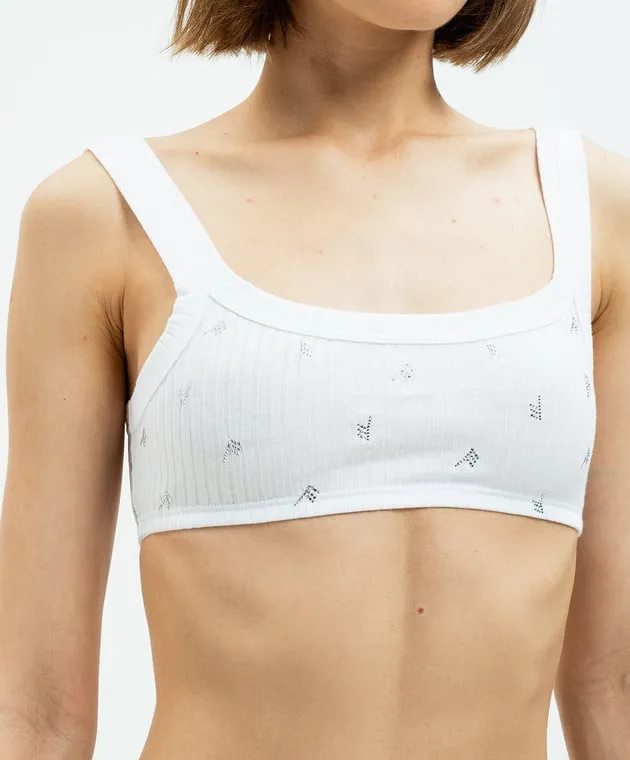 The Attico White top with crystals