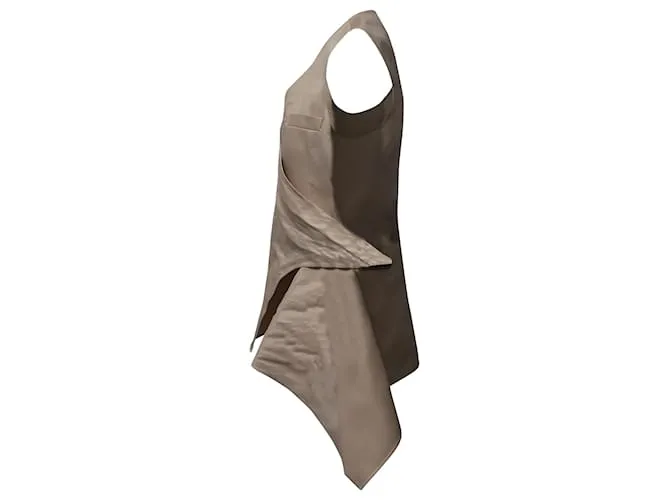 Top asimétrico Ermanno Scervino de seda beige Castaño 