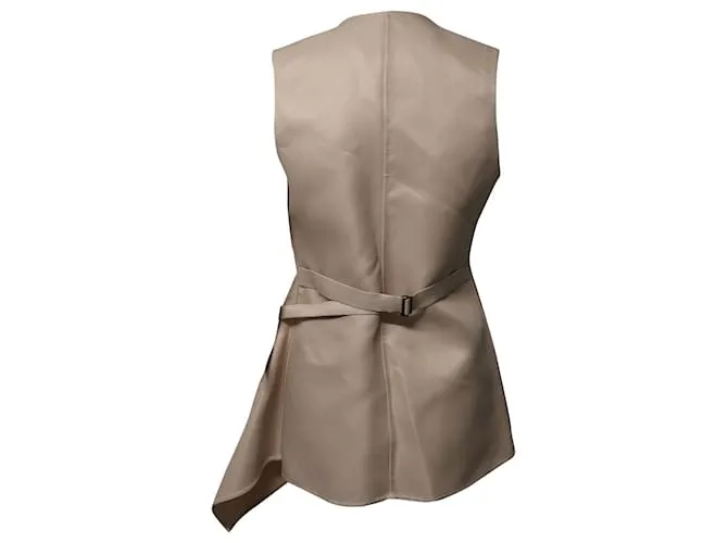 Top asimétrico Ermanno Scervino de seda beige Castaño 