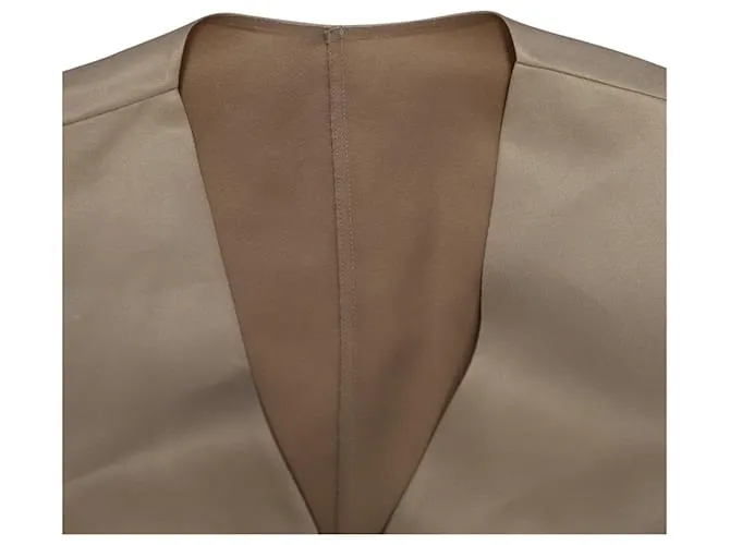 Top asimétrico Ermanno Scervino de seda beige Castaño 