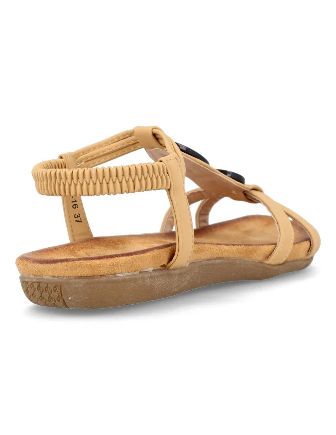 VICMART  SANDALIA APLIQUES MADERA BEIGE