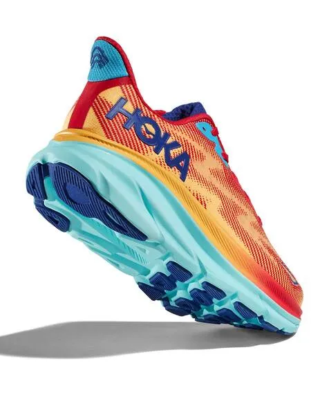 zapatilla running mujer Hoka CLIFTON 9, naranja/rojo