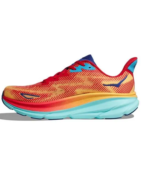 zapatilla running mujer Hoka CLIFTON 9, naranja/rojo