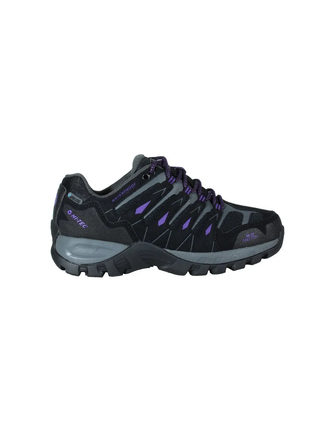 ZAPATILLAS DE MONTAñA HITEC CORZO LOW WATERPROOF BLACK/CHARCOAL/BERRY MUJER