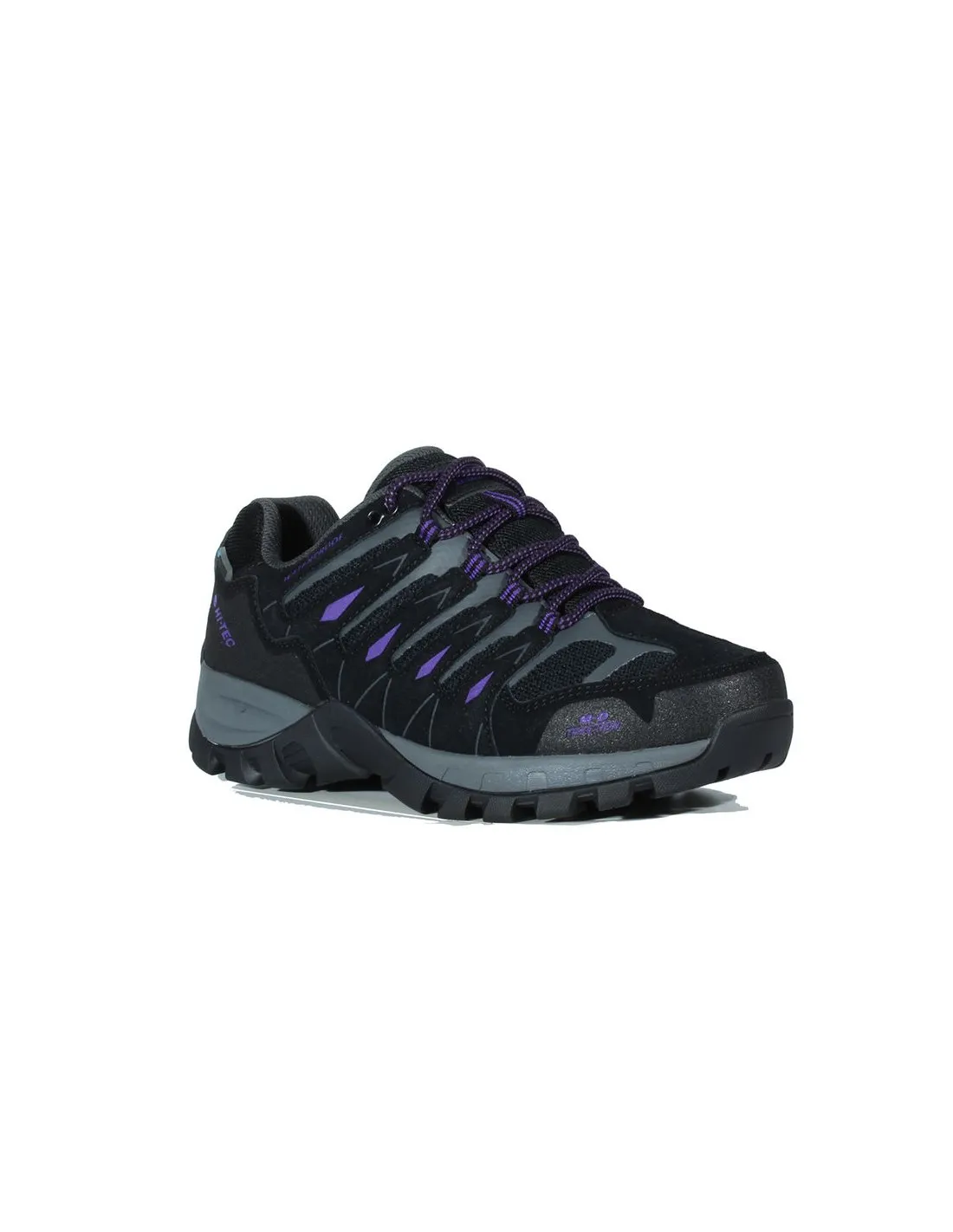 ZAPATILLAS DE MONTAñA HITEC CORZO LOW WATERPROOF BLACK/CHARCOAL/BERRY MUJER