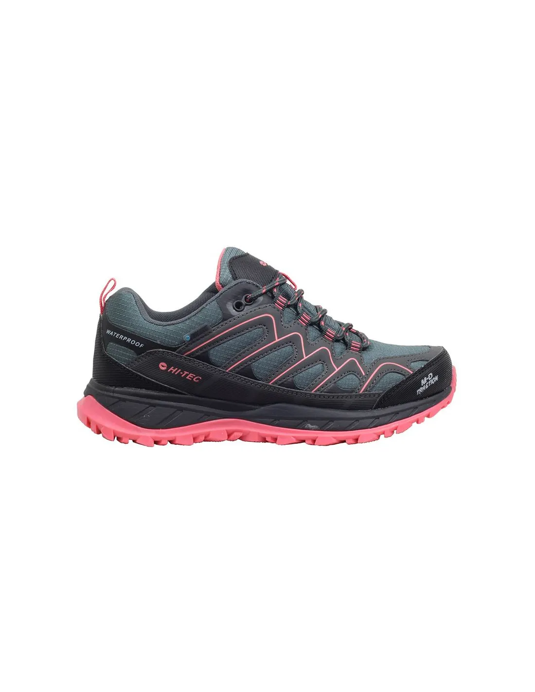 ZAPATILLAS DE MONTAñA HITECH LANDER LOW WP MUJER CHARCOAL/BLACK/GEORGIA PEACH