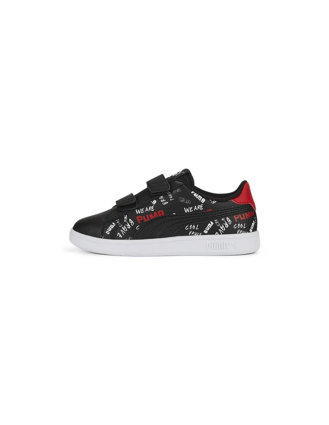 Zapatillas Puma Smash V2 Brand Niño Negro