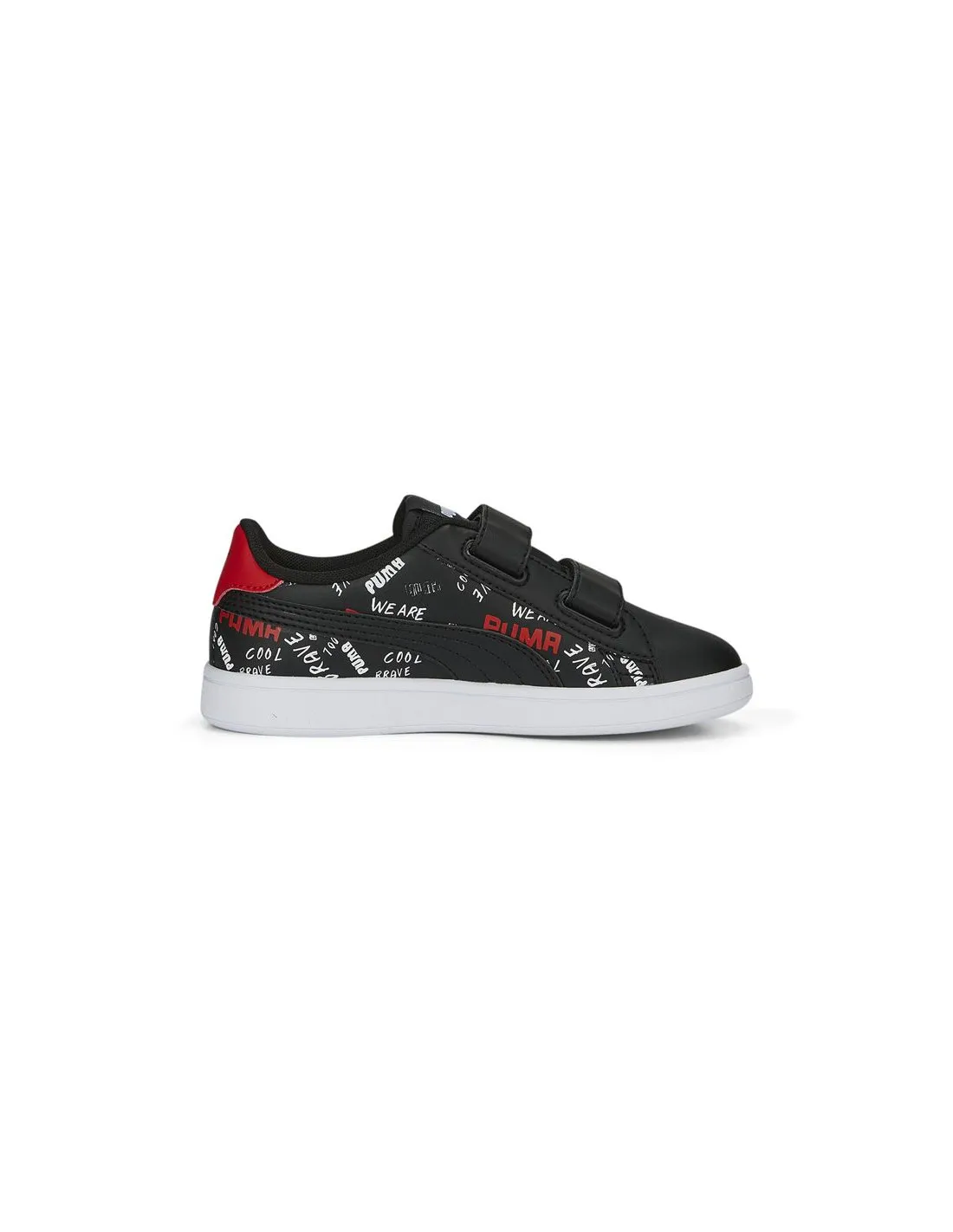 Zapatillas Puma Smash V2 Brand Niño Negro