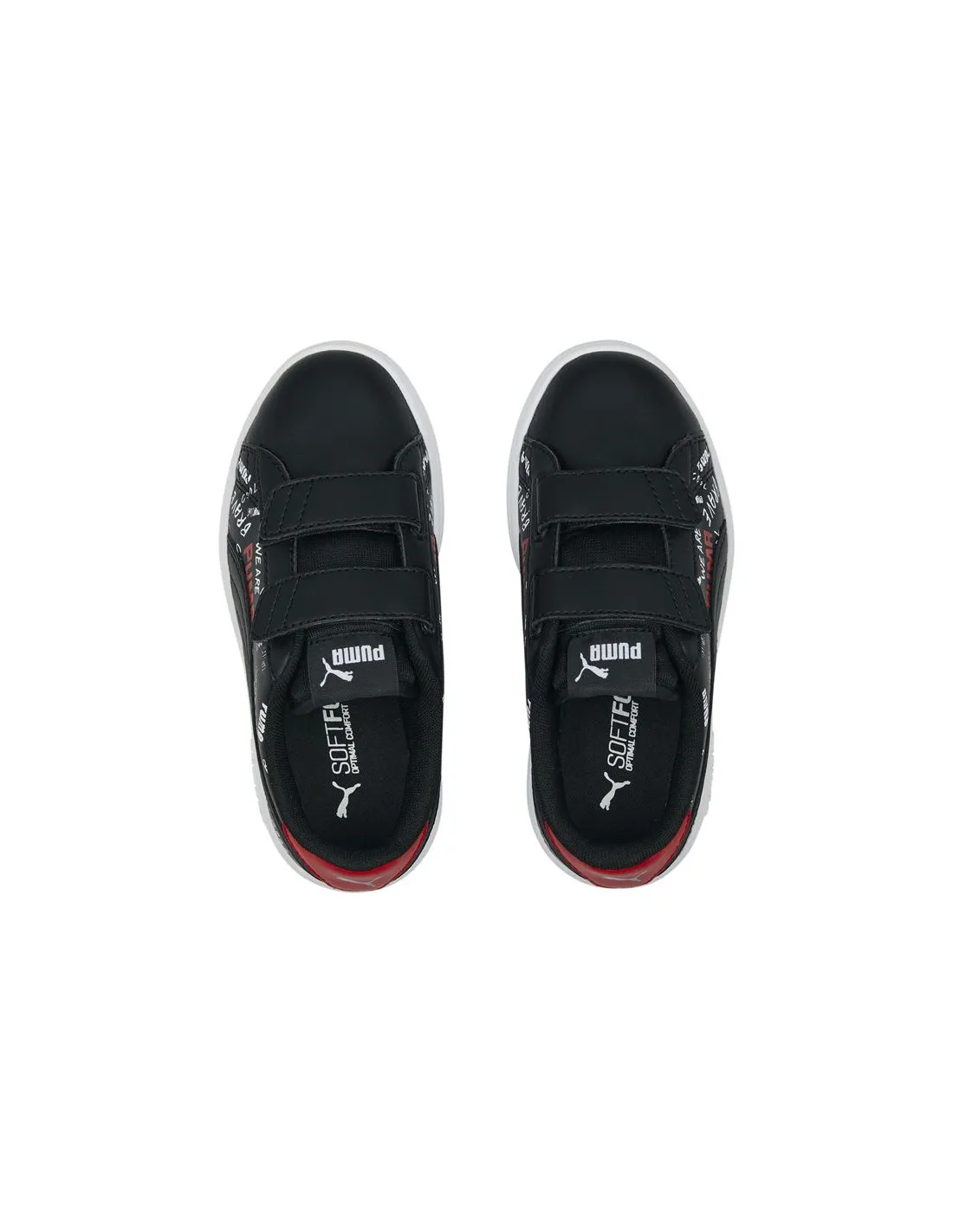 Zapatillas Puma Smash V2 Brand Niño Negro
