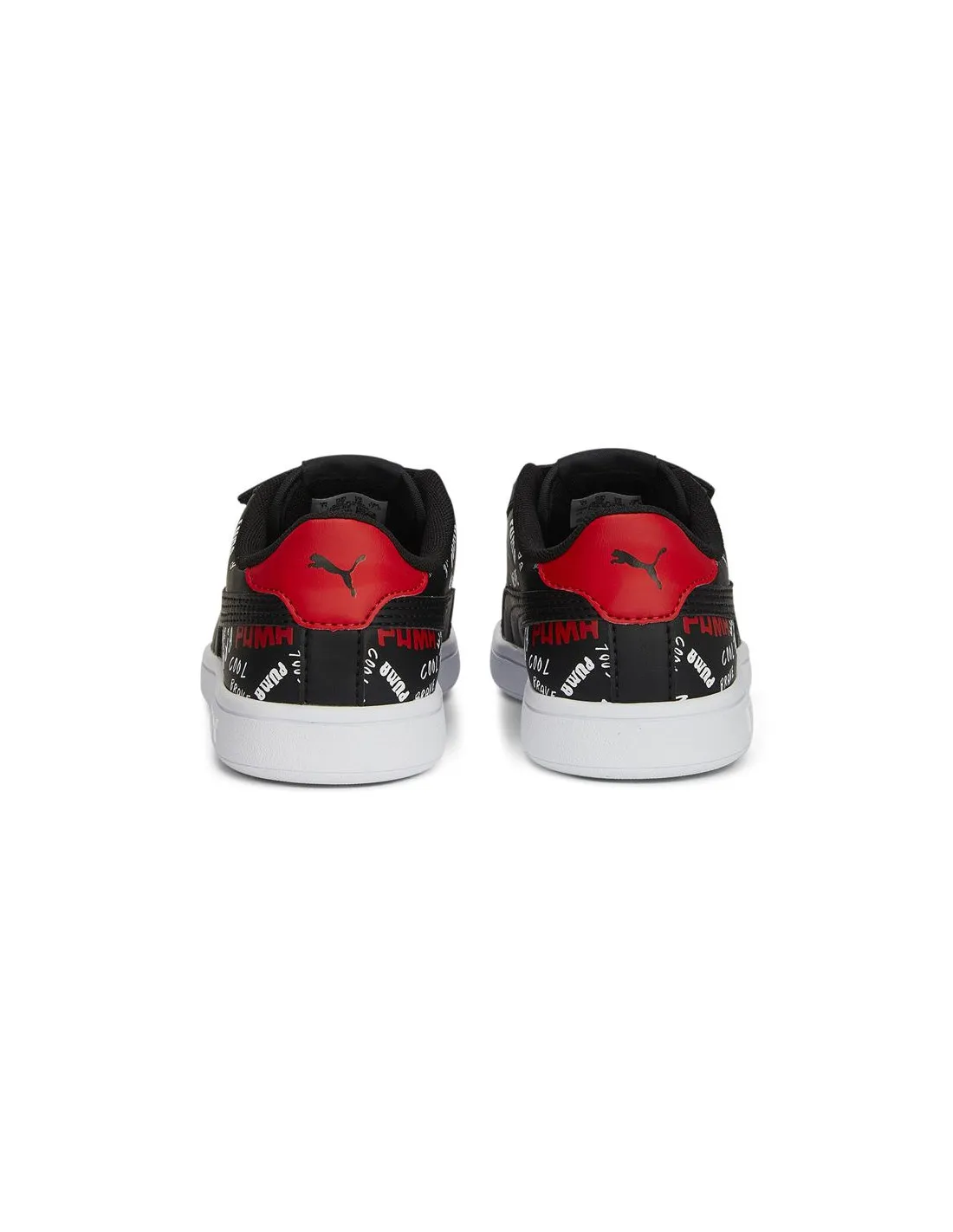 Zapatillas Puma Smash V2 Brand Niño Negro