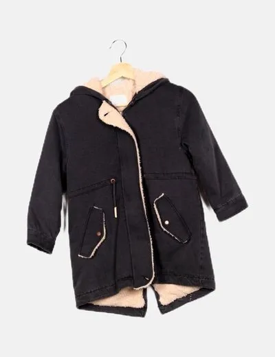 Zara Abrigo gris borrego