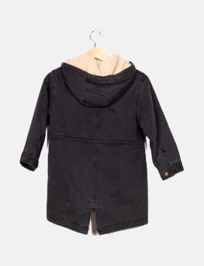 Zara Abrigo gris borrego