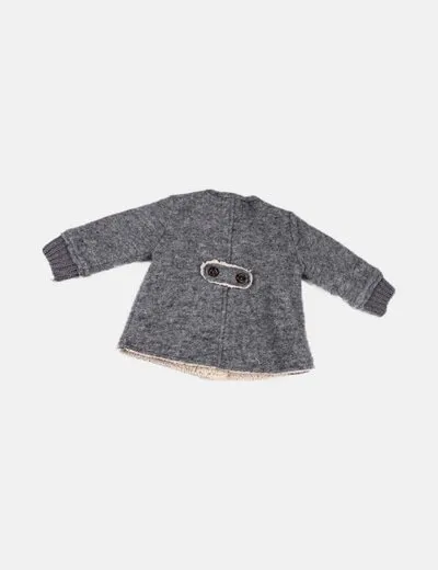 Zara Abrigo gris botonadura