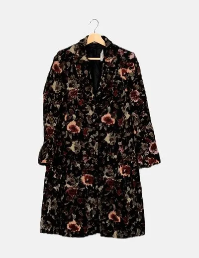 Zara Abrigo negro jacquard